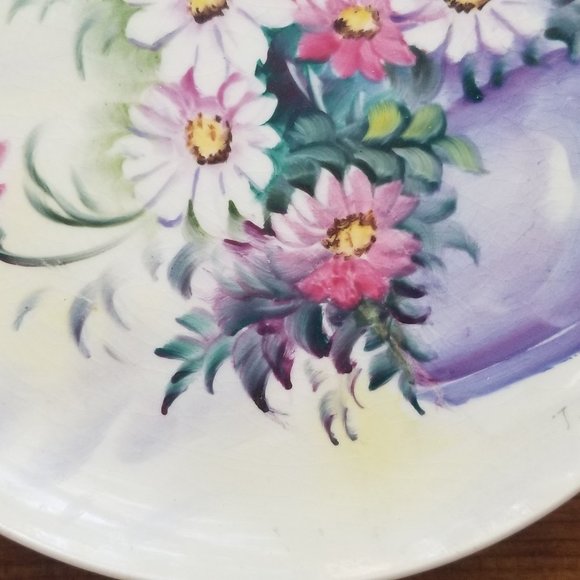 Antique Hand Painted Floral Plate (Decorative Use) - Picture 3 of 5